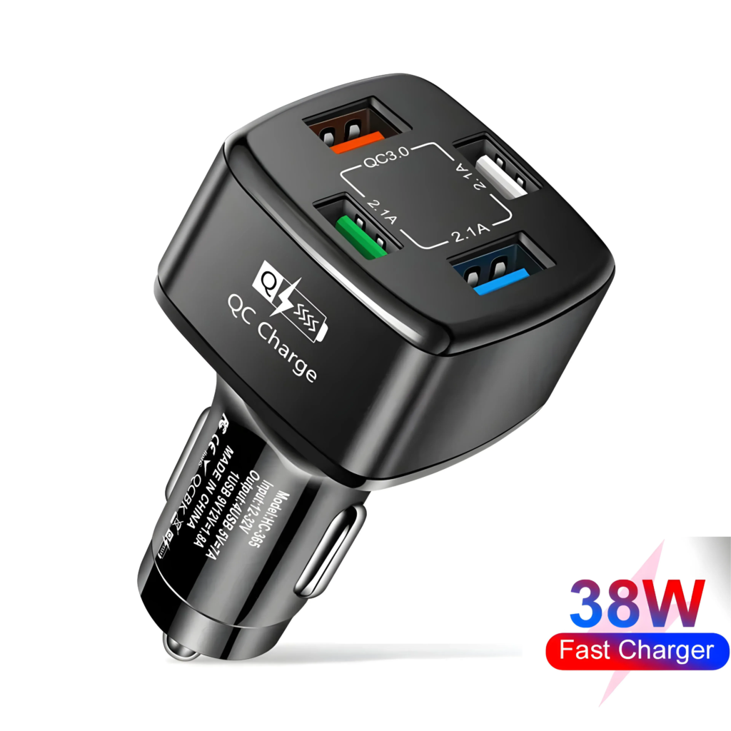 wavenex-dual-port-with-led-display-rapid-car-charger-qualcomm-certified-smart-charging-for-androidiosother-smartphones-with-quick-charge-3-0-gold