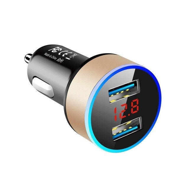 wavenex-dual-port-with-led-display-rapid-car-charger-qualcomm-certified-smart-charging-for-androidiosother-smartphones-with-quick-charge-3-0-gold-2