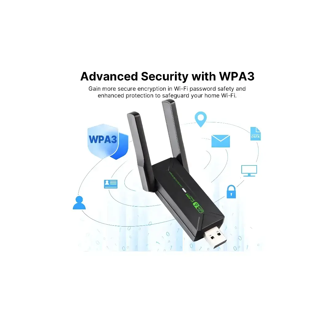 Untitled Project (4) Wavenex AX900 USB Wi-Fi 6 Adapter with Bluetooth. Dual-Band 2.4/5GHz up to 900Mbps, High-Gain Antenna, MU-MIMO, USB 3.0, Plug & Play for PC/Laptop. - Image 3