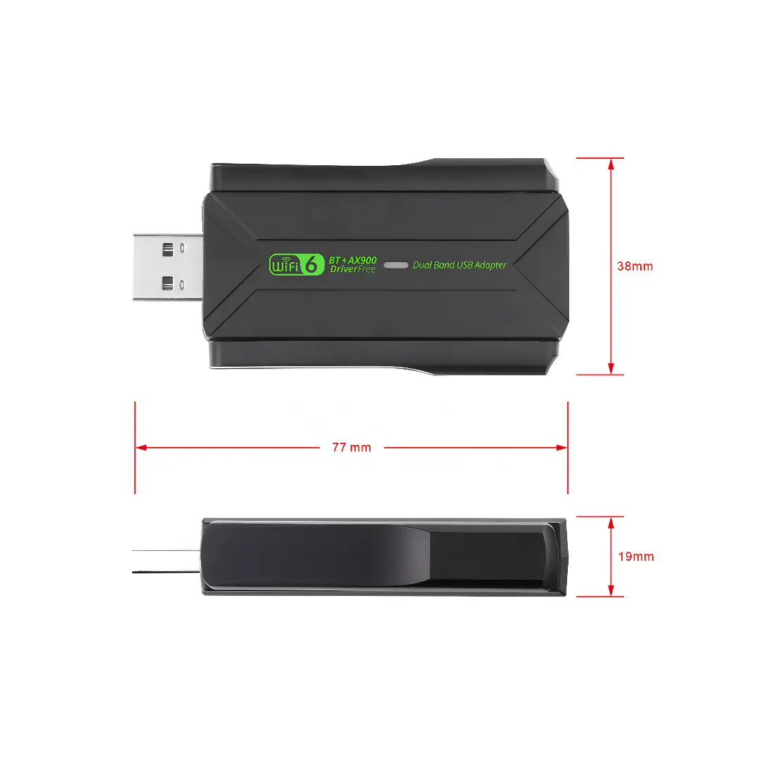 Untitled Project (5) Wavenex AX900 USB Wi-Fi 6 Adapter with Bluetooth. Dual-Band 2.4/5GHz up to 900Mbps, High-Gain Antenna, MU-MIMO, USB 3.0, Plug & Play for PC/Laptop. - Image 4