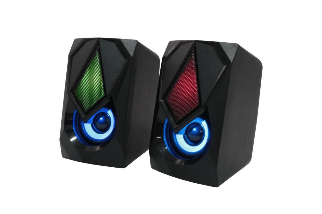 jedel-stanley-s502-2-x-6w-multimedia-gaming-pc-speakers-with-rgb-lights-usb-powered-3-5mm-aux-stereo-20-khz-black