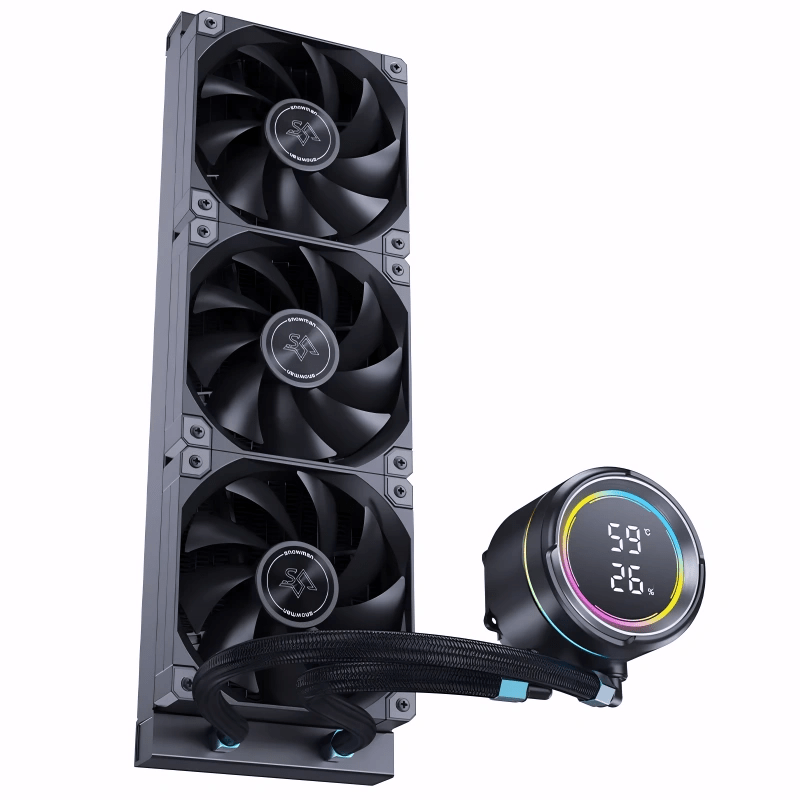 snowman-hurricane-km-360-argb-aio-liquid-cpu-cooler-with-magnetic-temperature-display-360mm-radiator-intel-lga1851-1700-amd-am5-am4-2000-rpm-89-cfm-fans-oc-ready-3-year-warranty