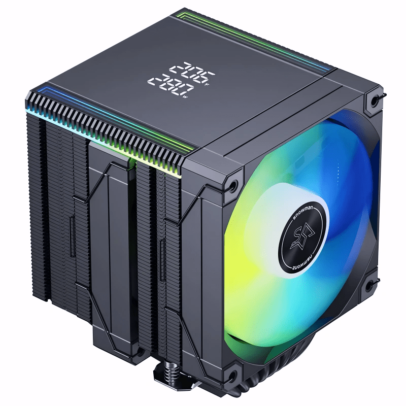 snowman-mt880-v4d-dual-tower-cpu-air-cooler-with-digital-display-250w-tdp-dual-120mm-pwm-fans-8-heat-pipes-high-performance-cooling-for-intel-lga1851-1700-1200-115x-amd-am5-am4-gaming-pc